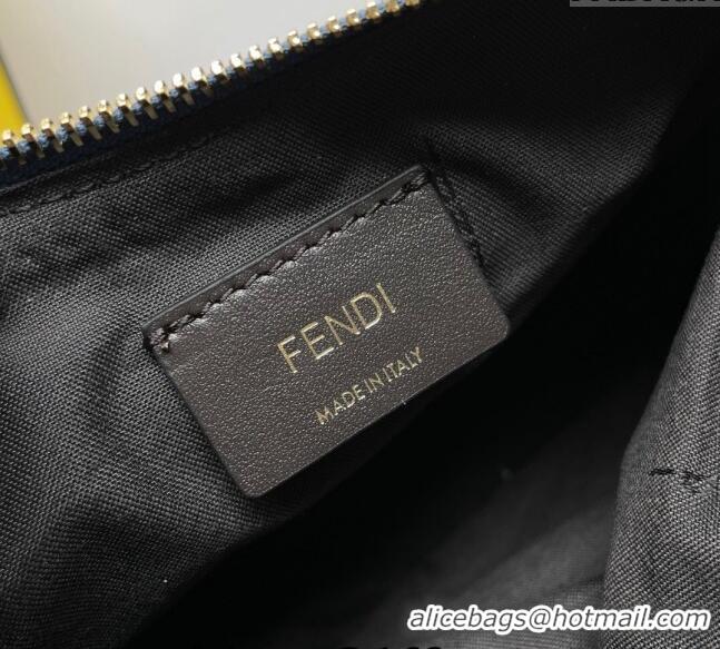 Buy Luxury Fendi Fendigraphy Mini Hobo bag in 4102 Light Blue FF Denim Fabric 2024