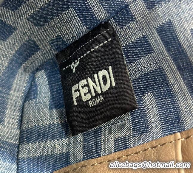 Buy Classic Fendi Baguette Mini bag in 4106 Light Blue FF Denim Fabric 2024