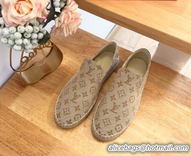 Cheap Price Louis Vuitton Espadrilles Flat i Monogram Denim Beige 703106