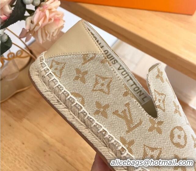 Cheap Price Louis Vuitton Espadrilles Flat i Monogram Denim Beige 703106