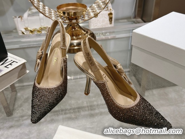 Purchase Dior J'Adior Slingback Pumps 9.5cm in Strass Embroidery Gradient Gold 604054