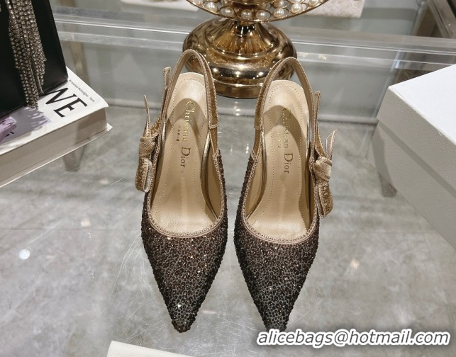 Purchase Dior J'Adior Slingback Pumps 9.5cm in Strass Embroidery Gradient Gold 604054