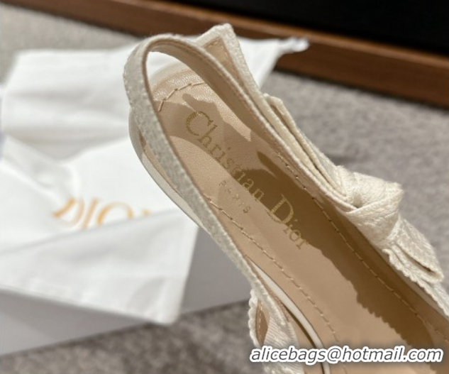 Perfect Dior J'Adior Slingback Ballet in Strass Embroidery White 604063