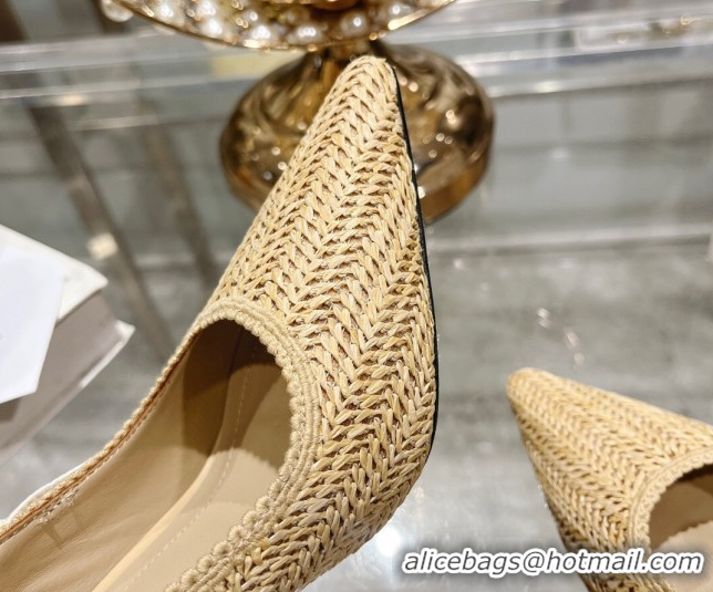 Buy Luxury Dior J'Adior Slingback Pumps 9.5cm in Beige Braided Straw 604068