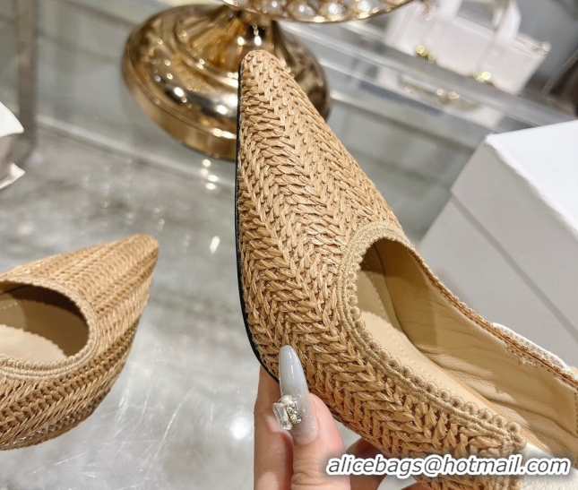 Best Product Dior J'Adior Slingback Pumps 9.5cm in Braided Straw Khaki 604069