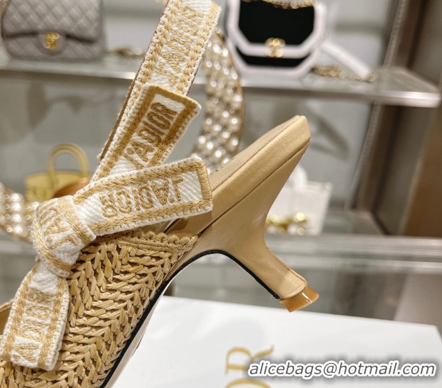 Lowest Price Dior J'Adior Slingback Pumps 6.5cm in Braided Straw Beige 604071