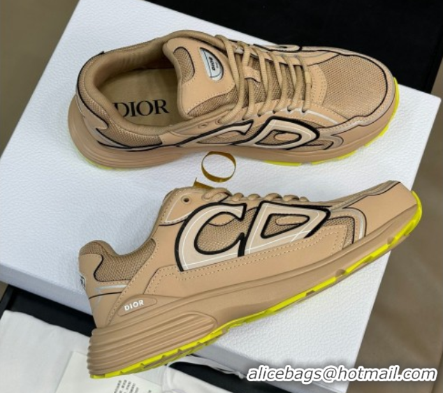 Trendy Design Dior B30 Sneakers in Mesh and Technical Fabric with Reflective Side Beige 604074