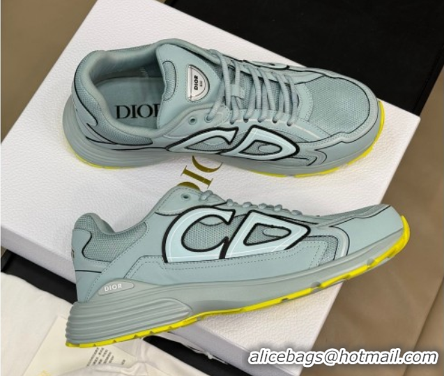 Lower Price Dior B30 Sneakers in Mesh and Technical Fabric with Reflective Side Light Green 604075