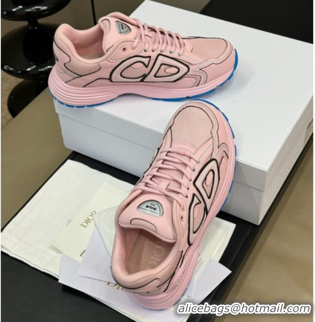 Low Price Dior B30 Sneakers in Mesh and Technical Fabric with Reflective Side Light Pink 604076