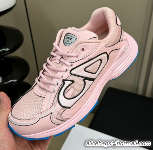 Low Price Dior B30 Sneakers in Mesh and Technical Fabric with Reflective Side Light Pink 604076