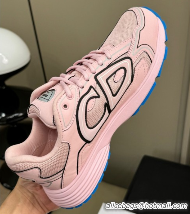 Low Price Dior B30 Sneakers in Mesh and Technical Fabric with Reflective Side Light Pink 604076