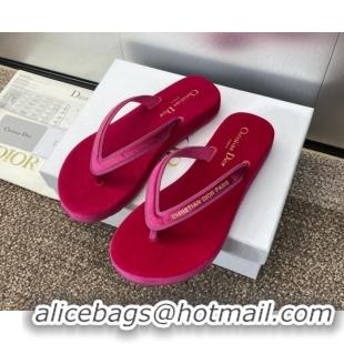 Best Grade Dior Diorsea Thong Sandal in Rosy Velvet 62828