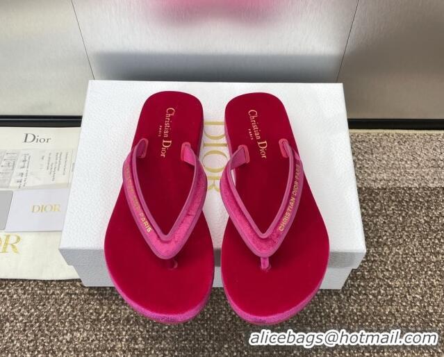 Best Grade Dior Diorsea Thong Sandal in Rosy Velvet 62828