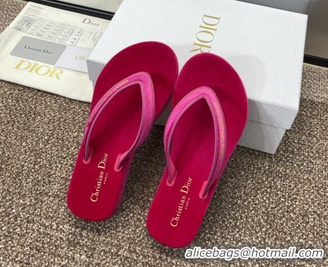 Best Grade Dior Diorsea Thong Sandal in Rosy Velvet 62828