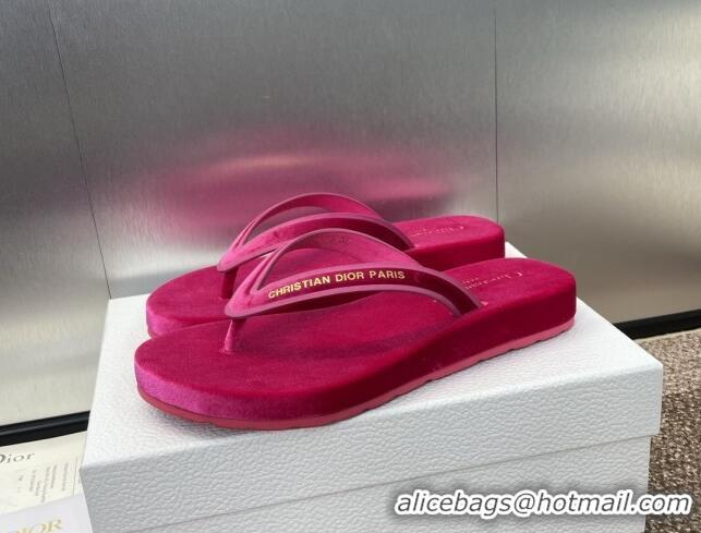 Best Grade Dior Diorsea Thong Sandal in Rosy Velvet 62828