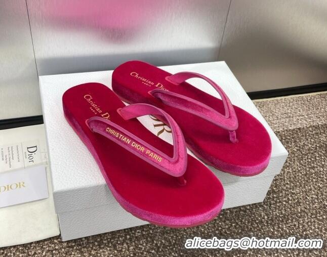 Best Grade Dior Diorsea Thong Sandal in Rosy Velvet 62828