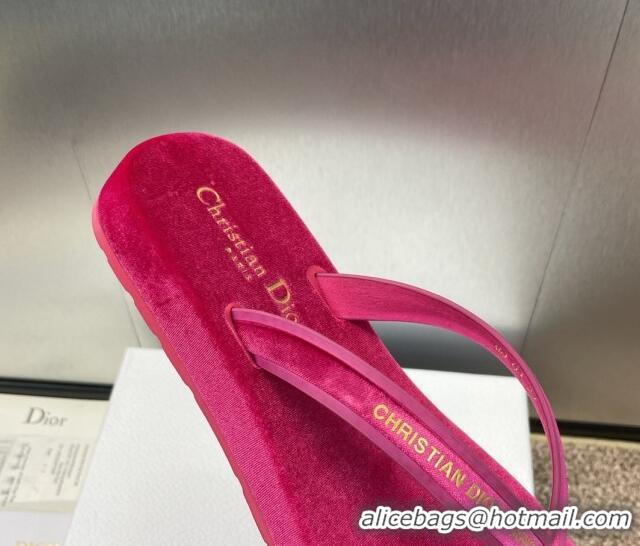 Best Grade Dior Diorsea Thong Sandal in Rosy Velvet 62828