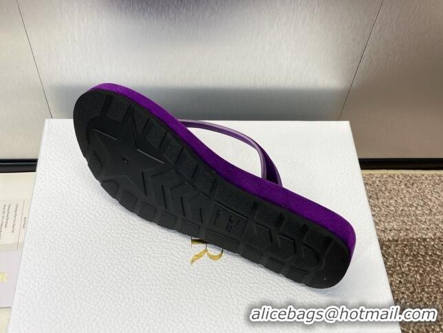 Grade Quality Dior Diorsea Thong Sandal in Purple Velvet 62830