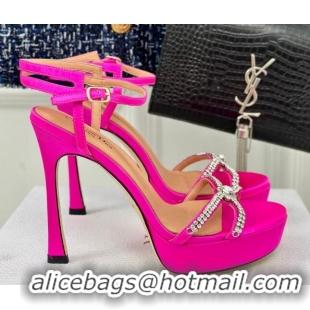 Sophisticated Dior Sunset Heeled Platform Sandals in Pink Satin and Strass 12cm 702043