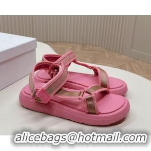 aaaaa Dior Dioriviera D-Wave Sandals in Technical Fabric Pink 702073