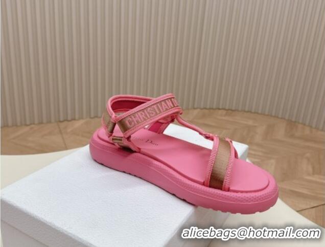 aaaaa Dior Dioriviera D-Wave Sandals in Technical Fabric Pink 702073