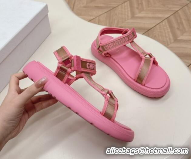 aaaaa Dior Dioriviera D-Wave Sandals in Technical Fabric Pink 702073