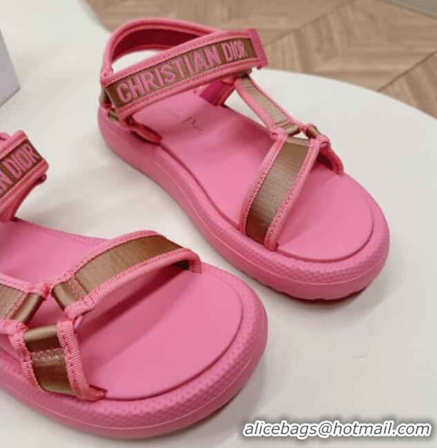 aaaaa Dior Dioriviera D-Wave Sandals in Technical Fabric Pink 702073