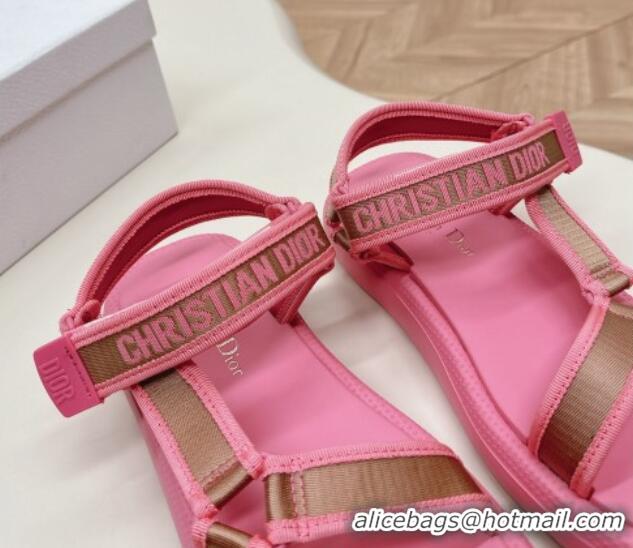 aaaaa Dior Dioriviera D-Wave Sandals in Technical Fabric Pink 702073