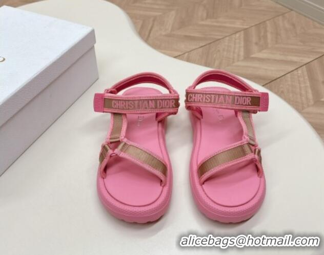 aaaaa Dior Dioriviera D-Wave Sandals in Technical Fabric Pink 702073