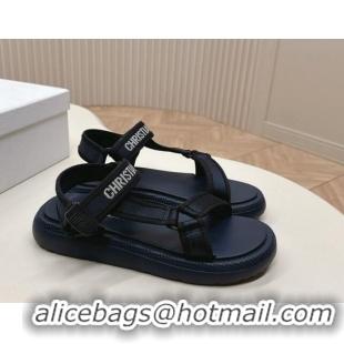 Grade Dior Dioriviera D-Wave Sandals in Technical Fabric Deep Blue 702074