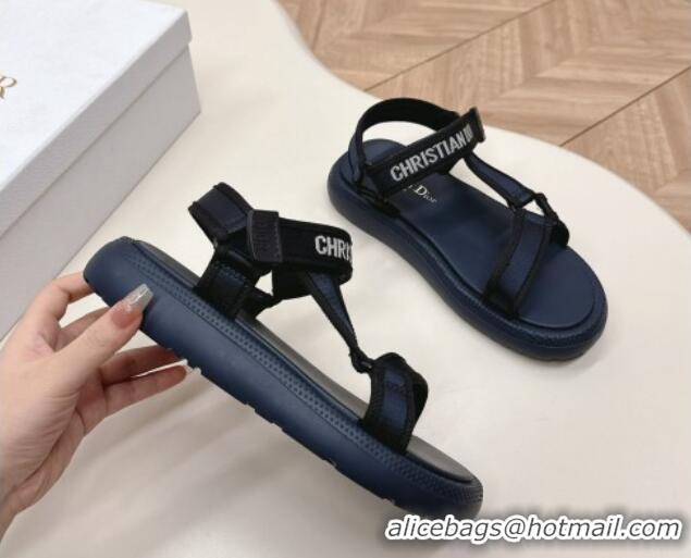 Grade Dior Dioriviera D-Wave Sandals in Technical Fabric Deep Blue 702074