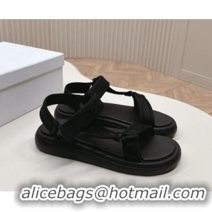 Sophisticated Dior Dioriviera D-Wave Sandals in Technical Fabric Black 702075