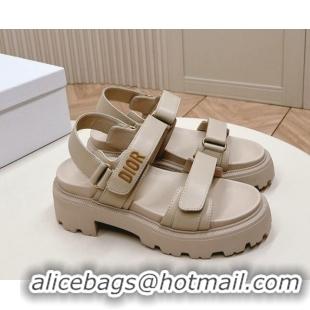 Fashion Dior Dioract Platform Sandals 5.5cm in Lambskin Grey 702080