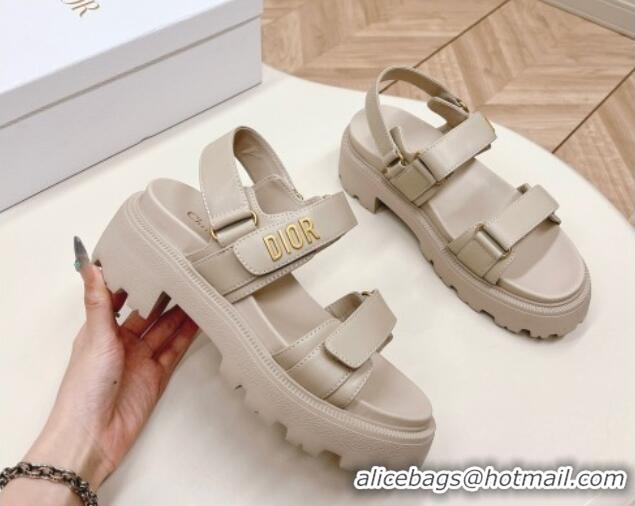 Fashion Dior Dioract Platform Sandals 5.5cm in Lambskin Grey 702080