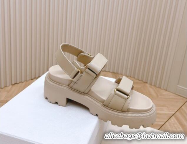 Fashion Dior Dioract Platform Sandals 5.5cm in Lambskin Grey 702080