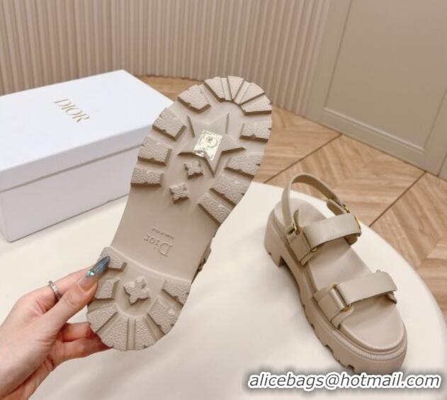 Fashion Dior Dioract Platform Sandals 5.5cm in Lambskin Grey 702080