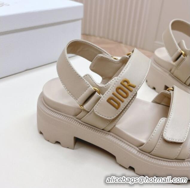 Fashion Dior Dioract Platform Sandals 5.5cm in Lambskin Grey 702080