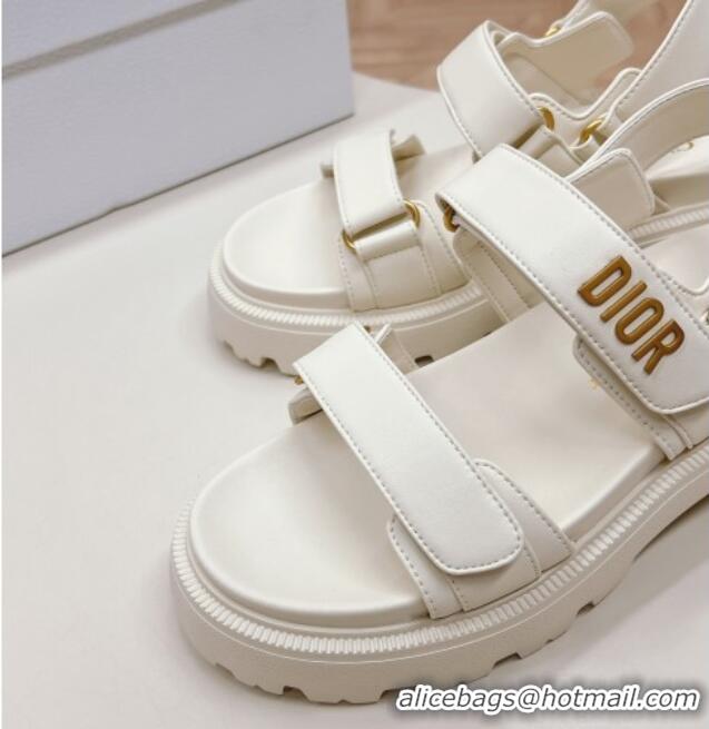 Inexpensive Dior Dioract Platform Sandals 5.5cm in Lambskin White 702081