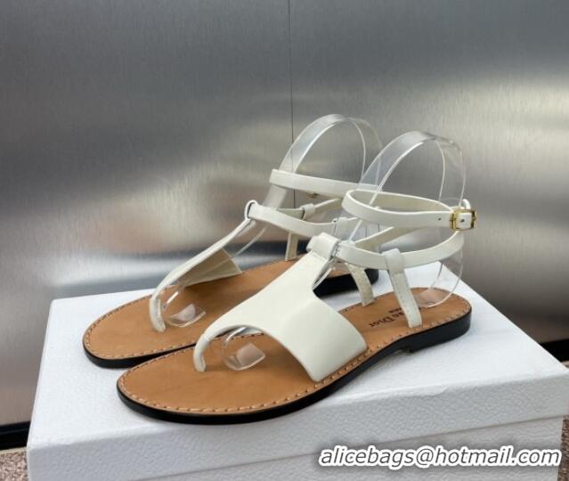 Popular Style Dior Dioriviera Dior Sun Thong Sandal in White Calfskin 071703