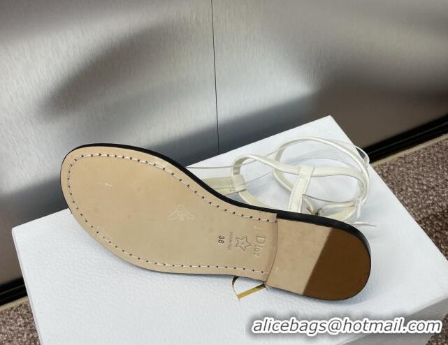 Popular Style Dior Dioriviera Dior Sun Thong Sandal in White Calfskin 071703