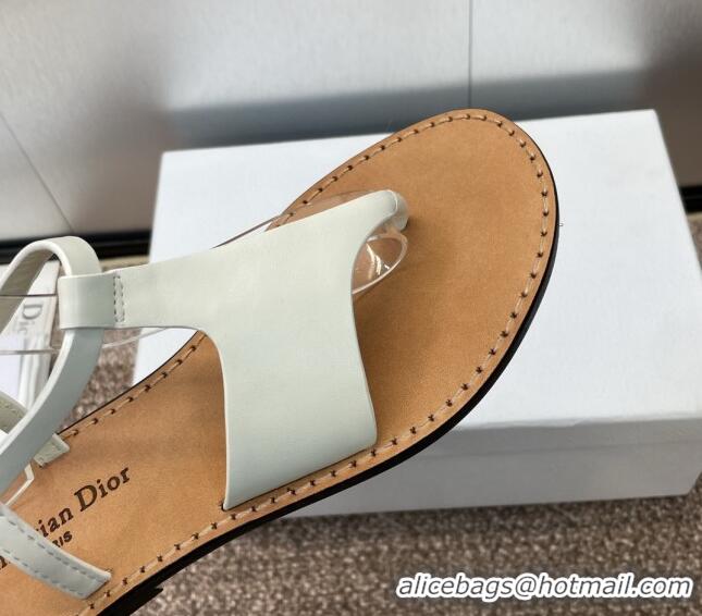 Popular Style Dior Dioriviera Dior Sun Thong Sandal in White Calfskin 071703