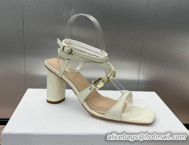 Duplicate Dior C'est Dior Heeled Sandal in Calfskin 8cm Heel White 71706