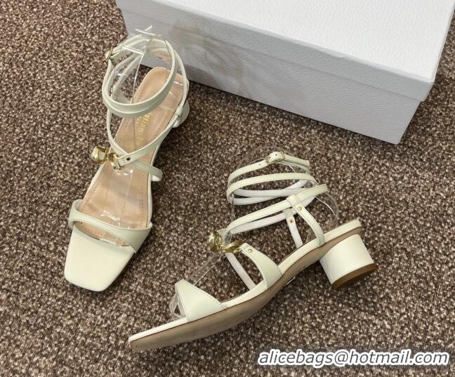 Stylish Dior C'est Dior Heeled Sandal in Calfskin 5cm Heel White 071709