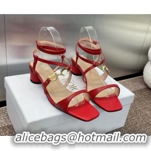 Hot Style Dior C'est Dior Heeled Sandal in Calfskin 5cm Heel Red 071711