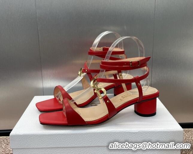 Hot Style Dior C'est Dior Heeled Sandal in Calfskin 5cm Heel Red 071711