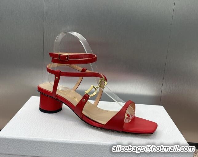 Hot Style Dior C'est Dior Heeled Sandal in Calfskin 5cm Heel Red 071711