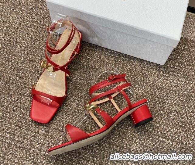 Hot Style Dior C'est Dior Heeled Sandal in Calfskin 5cm Heel Red 071711