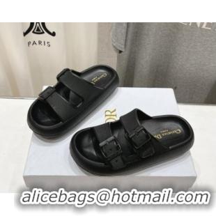 Fashionable Dior Rubber Slide Sandals D717022 Black