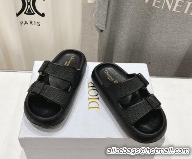 Fashionable Dior Rubber Slide Sandals D717022 Black