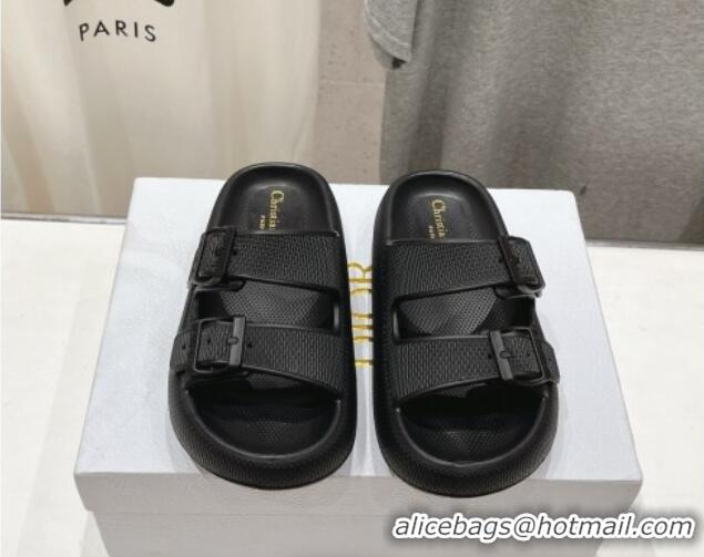 Fashionable Dior Rubber Slide Sandals D717022 Black